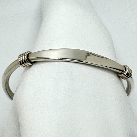 Sterling Silver Mexico 925 Adjustable Coil Cuff Bracelet 6.5 Inches 15 grams - Picture 2 of 6